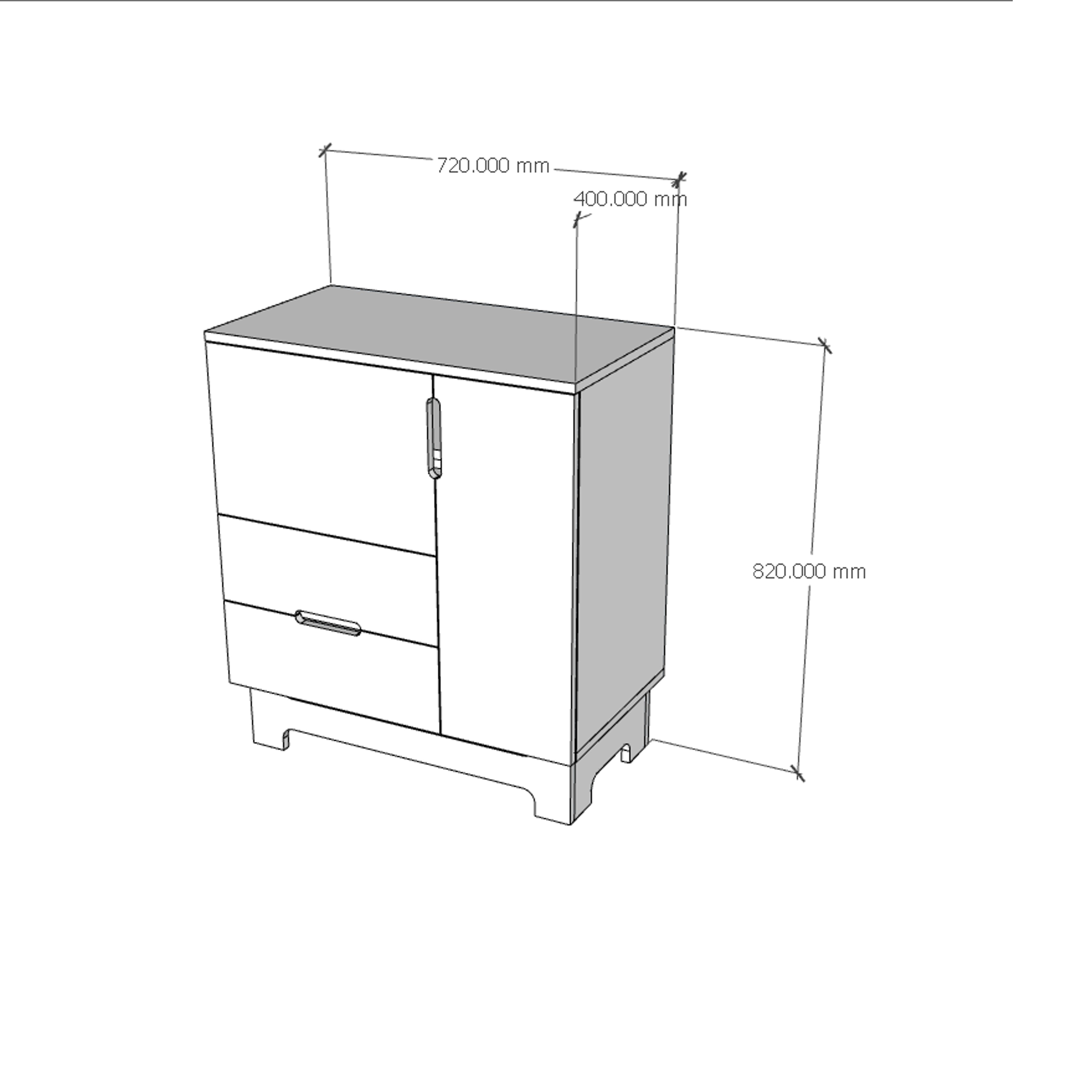[Happy Home Furniture] MOLLY, Tủ lưu trữ 2 cánh mở - 2 ngăn kéo, 72cm x 40cm x 82cm ( DxRxC), TCM_104