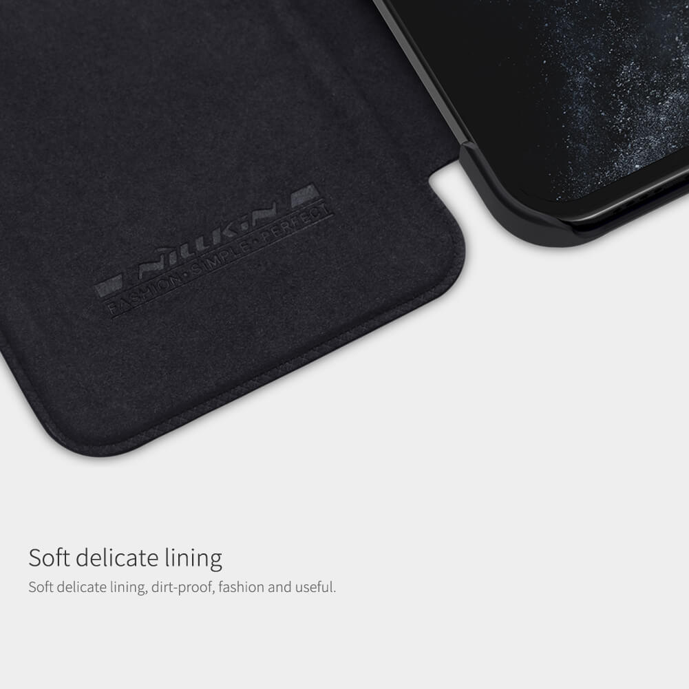 Bao da Leather cho iPhone 12 Pro Max  hiệu Nillkin Qin  - Hàng chính hãng