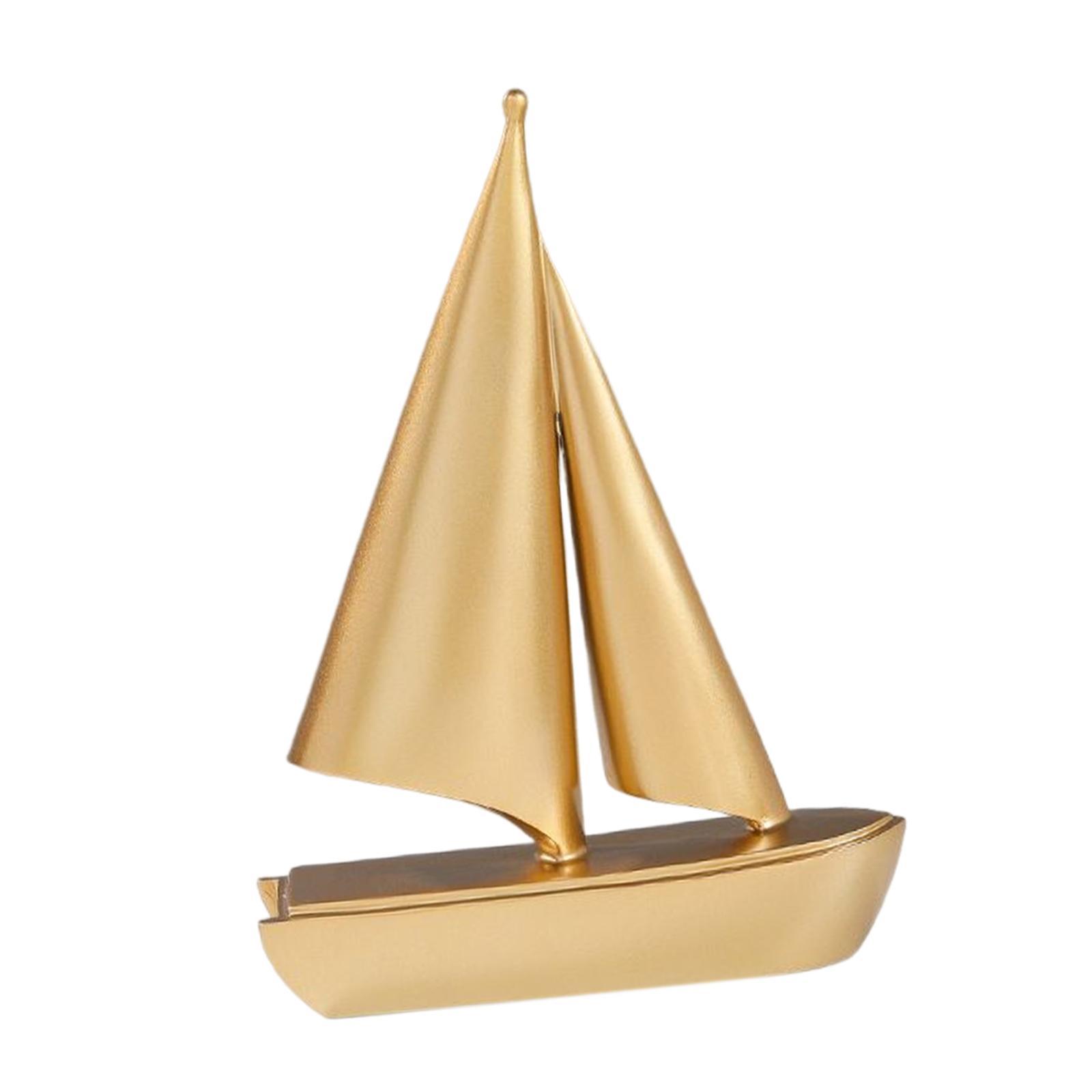 Sailing Ship Statue Sailboat Model Sailing Boat Figurine for Bedroom Aureate