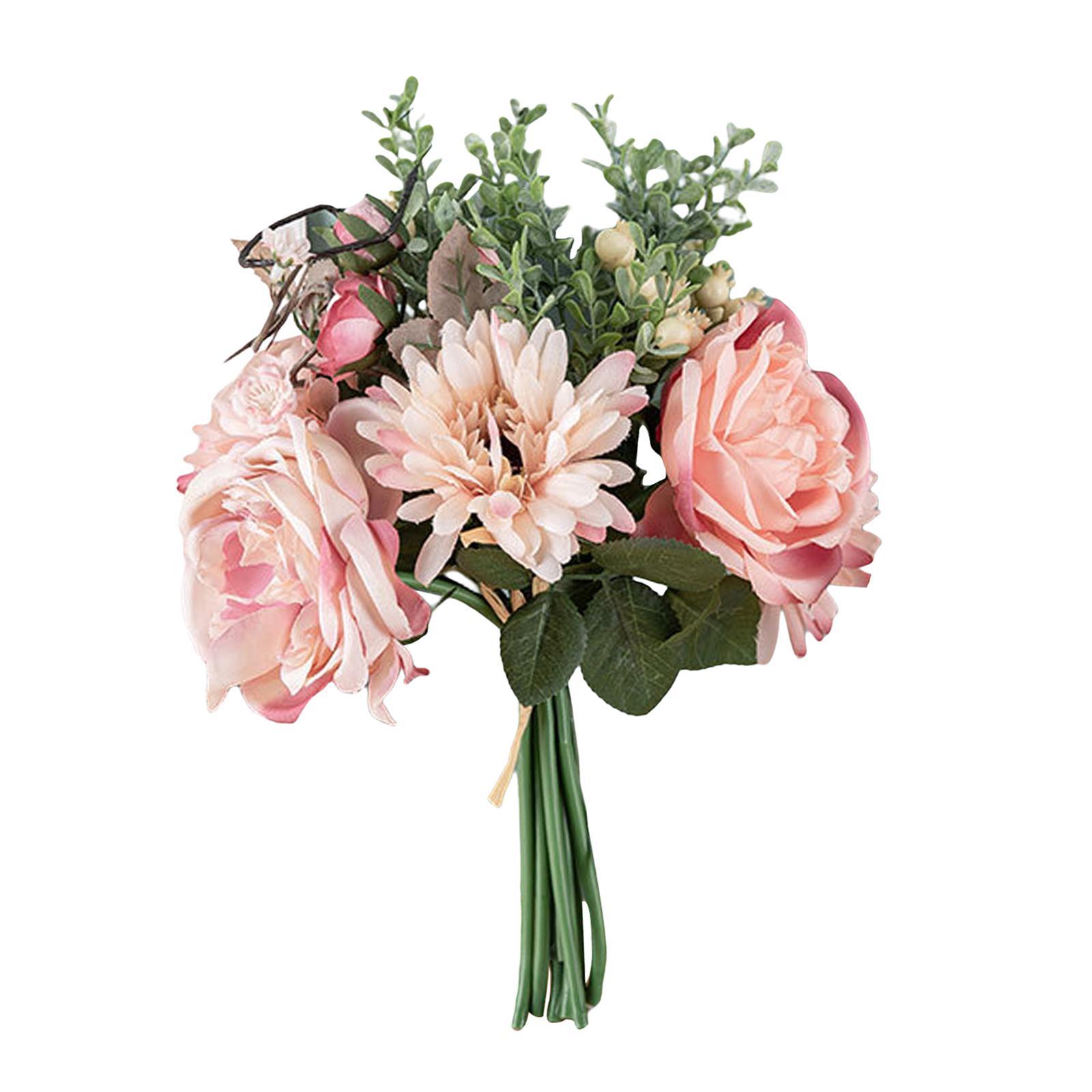 Artificial Flowers Bouquet Wedding Flowers for Centerpieces Desktop Garden