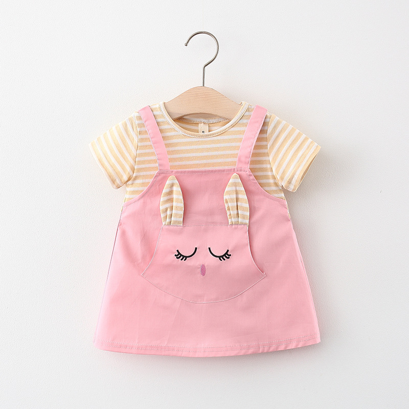 Set đầm yếm kèm áo cho bé phong cách Hàn Quốc từ 8-15kg - Đầm bé gái xinh xắn, váy yếm kèm áo sọc dễ thương