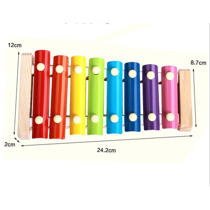 Đồ Chơi Gỗ Đàn 8 Thanh - Đàn Xylophone Phát Triển Khả Năng Cảm Quan, Cảm Thụ, Nhận Biết Cho Bé