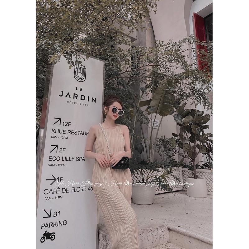 Váy maxi dập ly