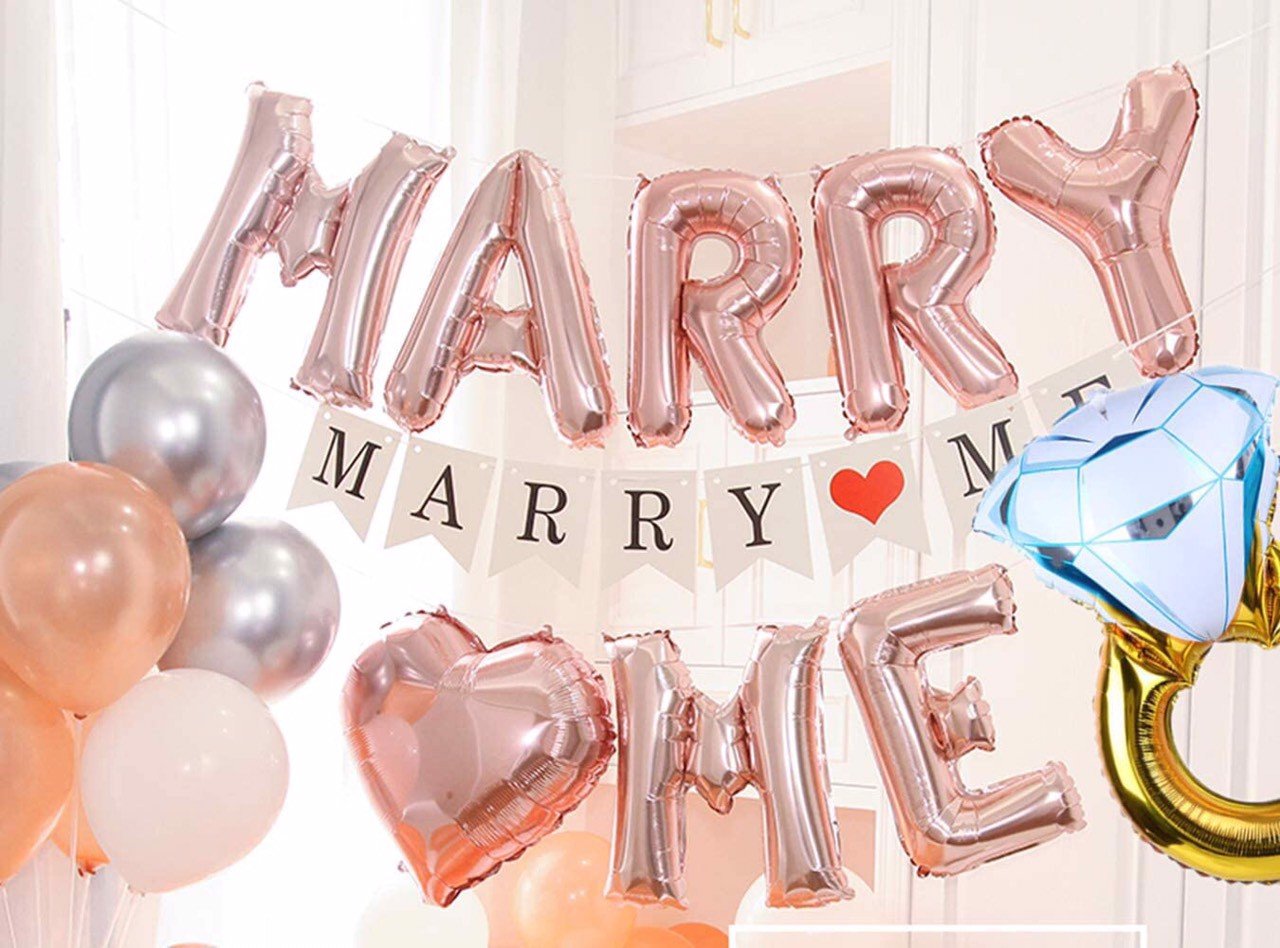 Bộ bong bóng trang trí cầu hôn proposal balloon set hpni21