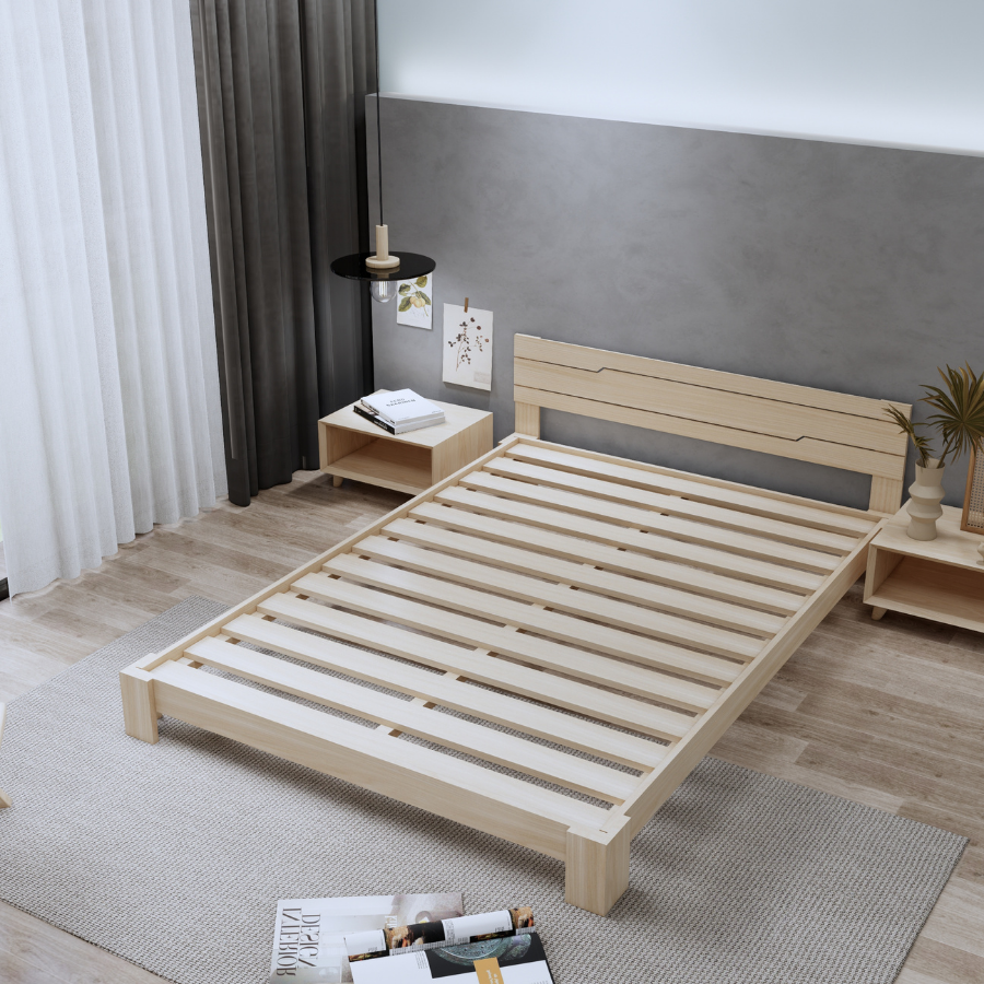 Giường ngủ gỗ CT05 Juno Sofa màu vàng nhạt