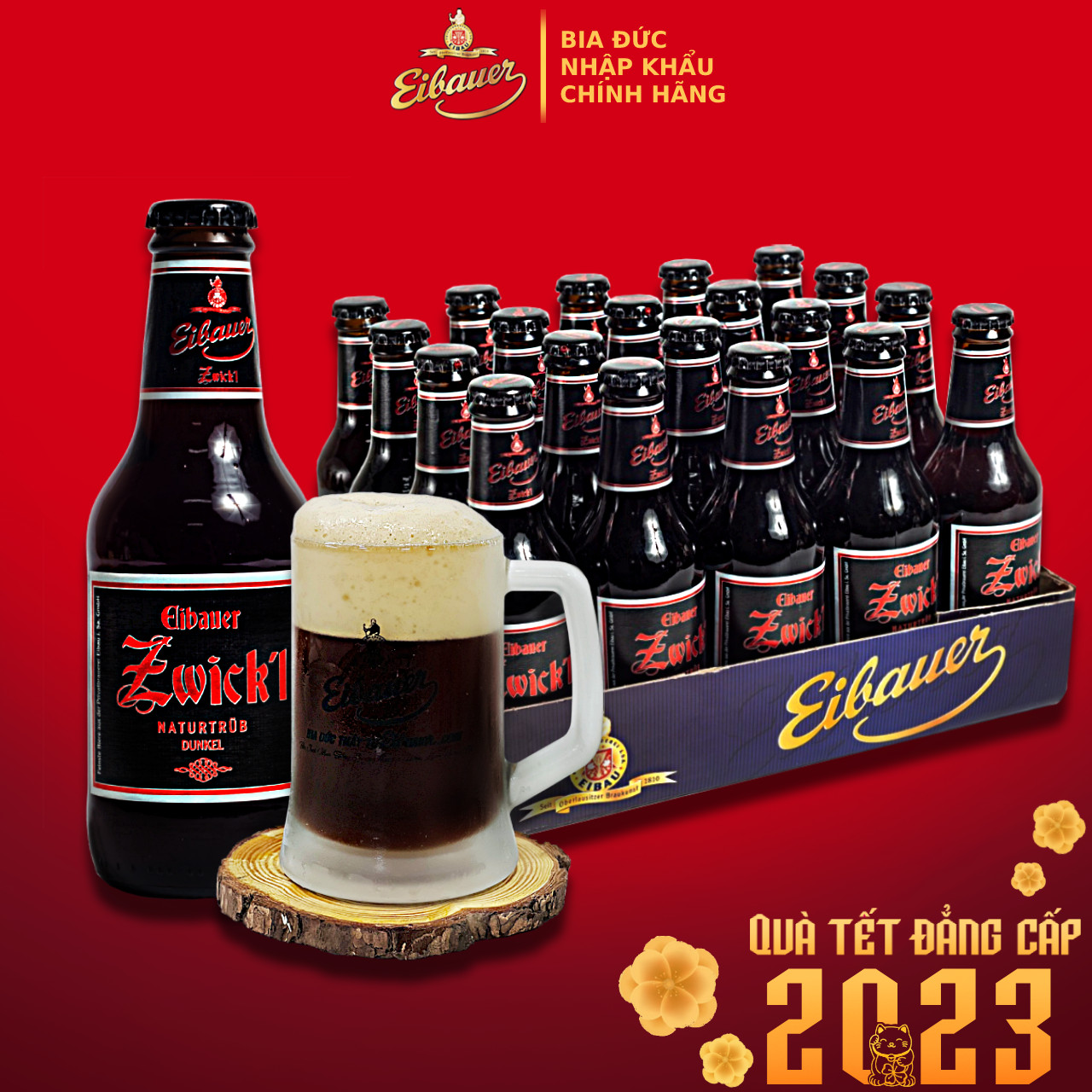 [BIA ĐỨC NHẬP KHẨU] Thùng 20 Chai Bia Thầy Tu EIBAUER ZWICK'L NATURTRÜB DUNKEL  6.7% 250ml - Hương Vị Độc Tôn Caramel Rang Cháy - Bia Đức Nhập Khẩu Chính Hãng