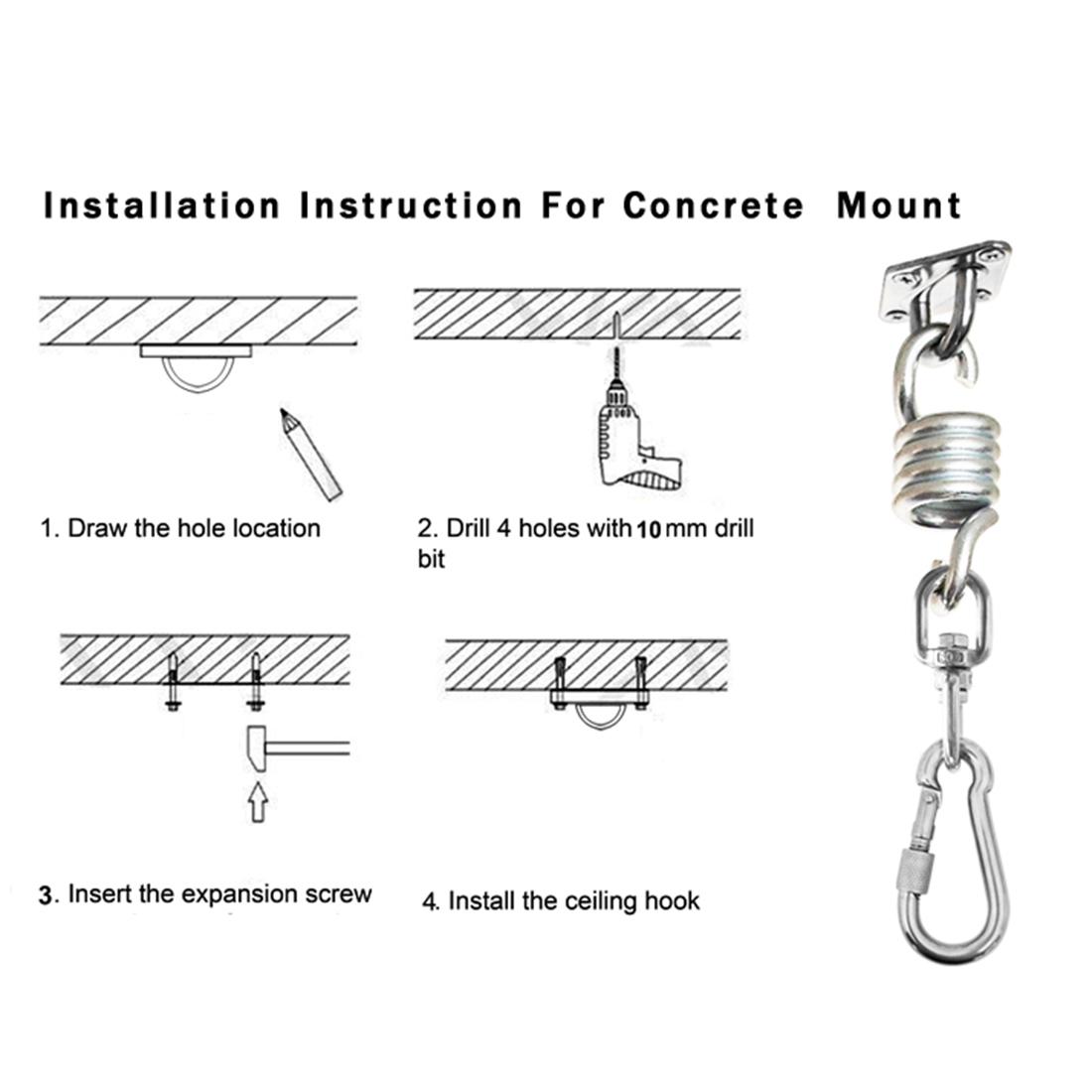 Xoay Móc Cho Võng Ghế Xoay Inox Treo Ghế Phụ Kiện Bộ Võng Xếp Ghế Treo Bộ Trong Nhà/Ngoài Trời