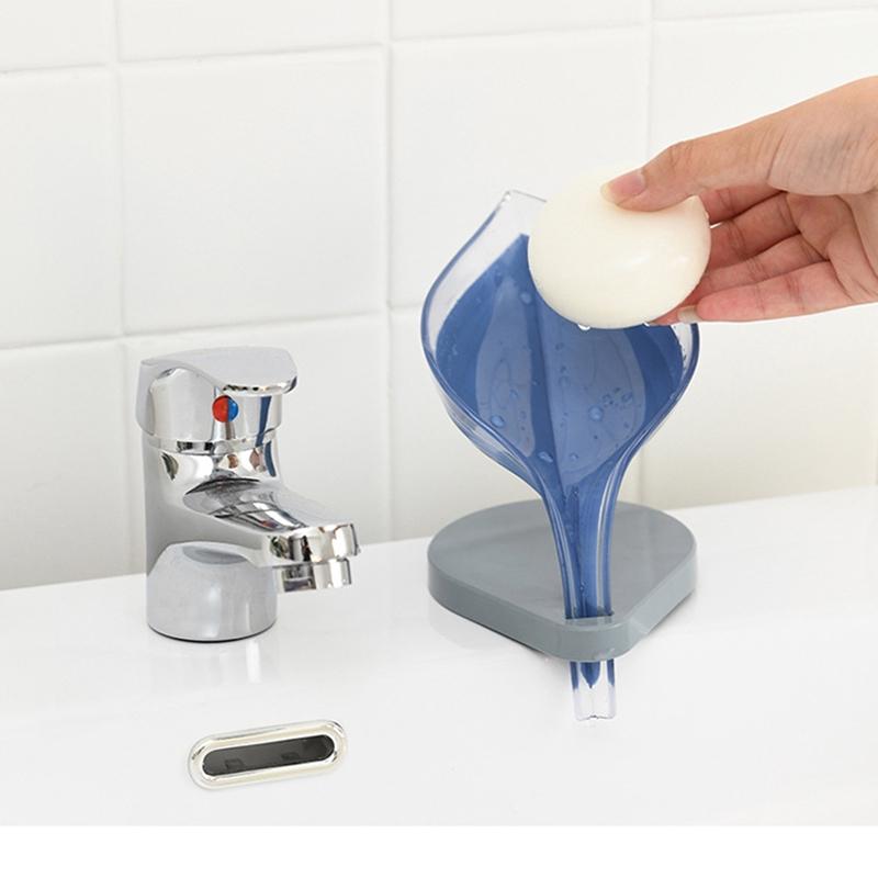 Creative Non Perforated Leaf Drain Rack Soap Box Toilet Suction Cup PlasticBathroom Kitchen Towel Storage Box