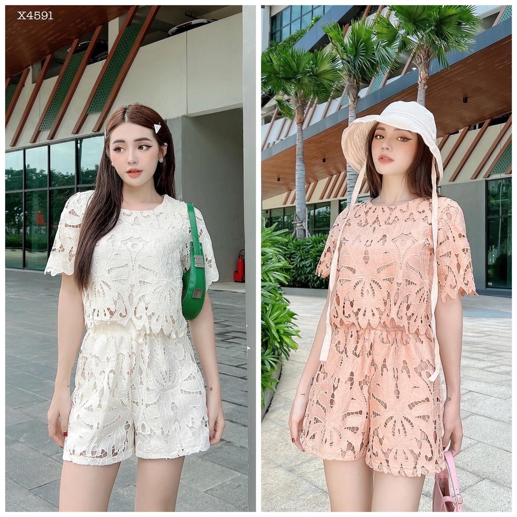 SET ÁO REN NỔI KÈM SHORT