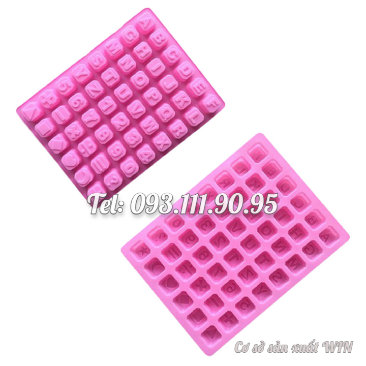 Khuôn silicon làm bánh, rau câu, socola 24 chữ cái, 10 số, ký tự - Mã số 1136