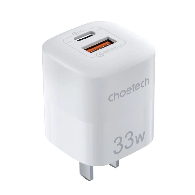 Củ sạc CHOETECH PD5006 nhanh 33w 2 cổng 1 USB A+ 1 TYPE C  (hàng chính hãng)