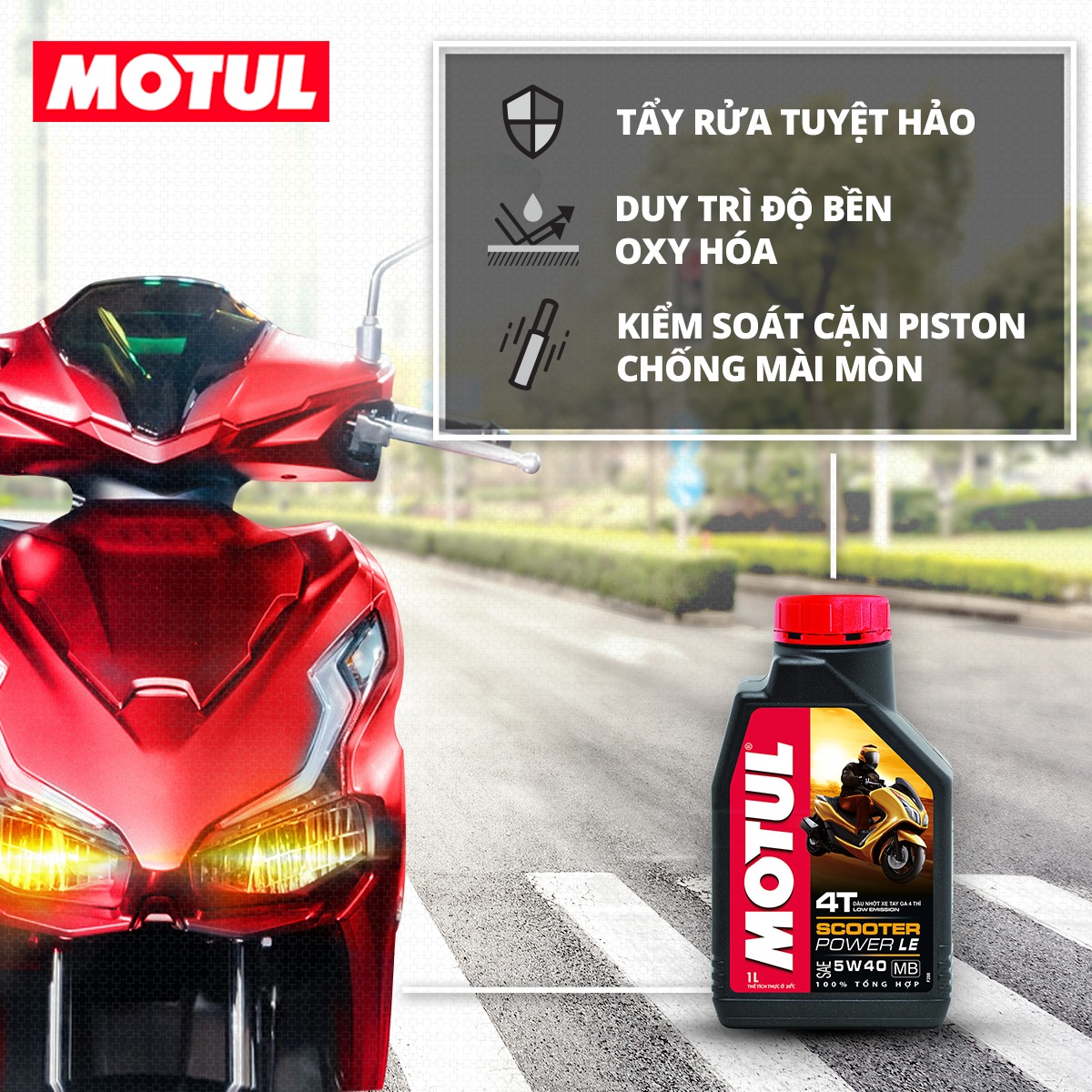 Dầu nhớt xe tay ga MOTUL SCOOTER POWER LE 4T 5W40