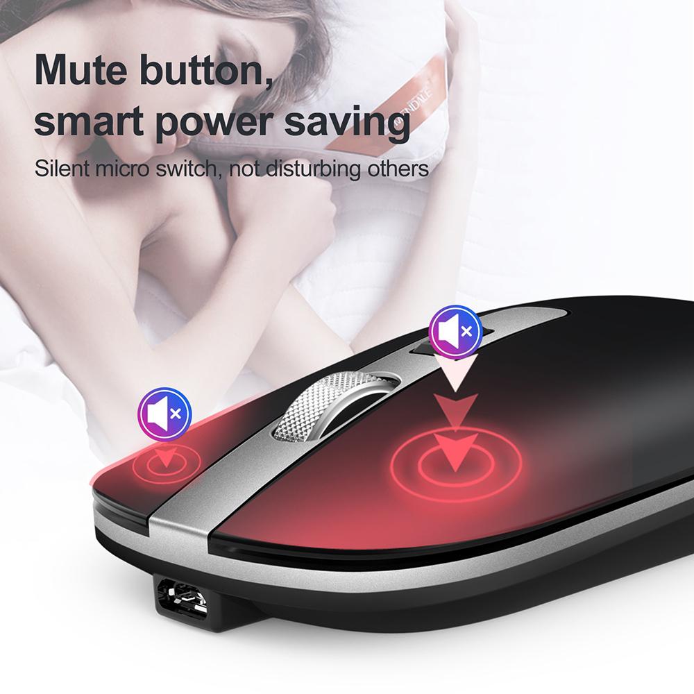 HXSJ M50 Dual Mode Wireless Mouse 2.4G Wireless Mouse BT Mouse Mute Office Mouse with Adjustable DPI for PC Laptop
