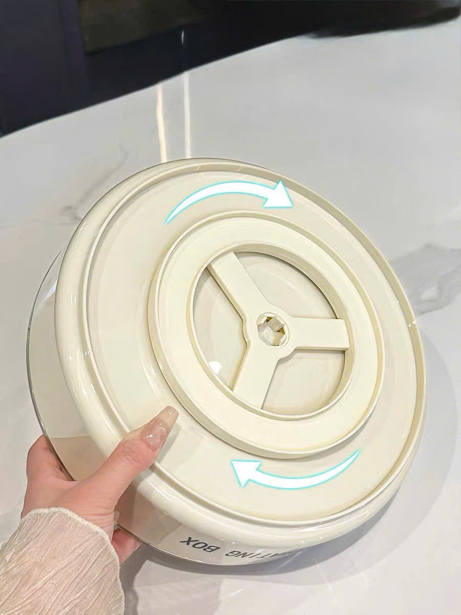 Khay Đựng Bánh Kẹo Mứt Tết 6 Ngăn Xoay 360° Nắp Trong Suốt – Hộp Đựng Kẹo Quay Tròn Decor Gấu Cao Cấp - HÀNG CHÍNH HÃNG MINIIN