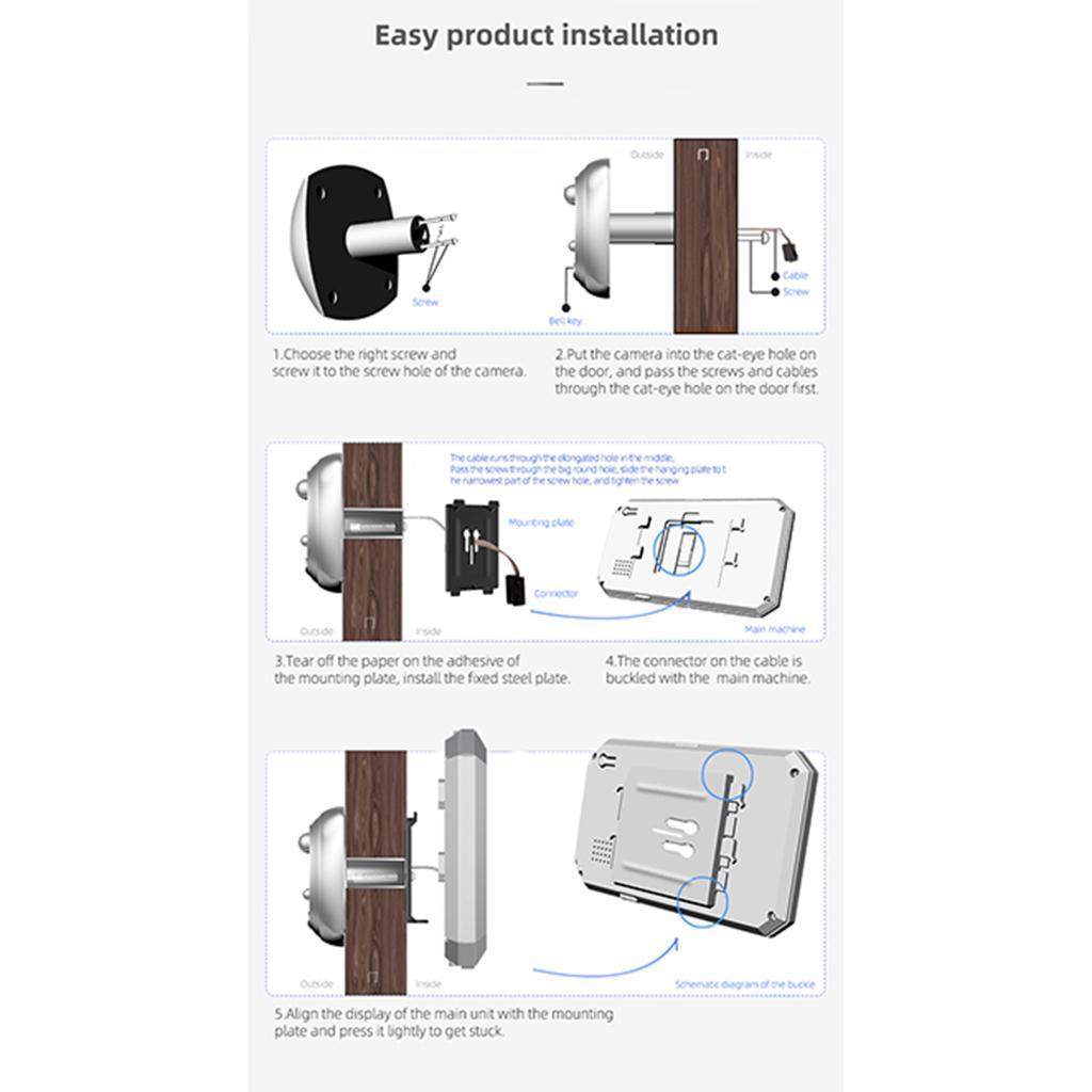 Door Peephole Viewer with Chime 3.5in for Office