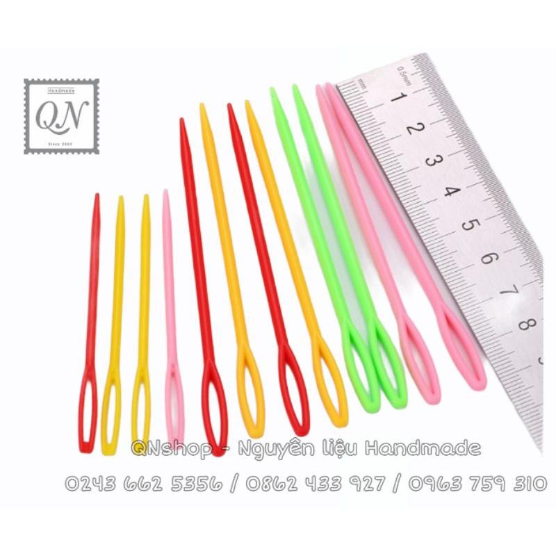3 cái Kim khâu len nhựa, phụ kiện móc len...