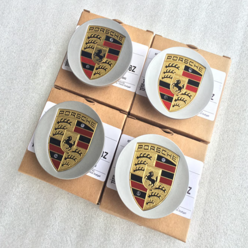 Logo chụp mâm, ốp lazang bánh xe ô tô Poscher đường kính 75mm và 65mm