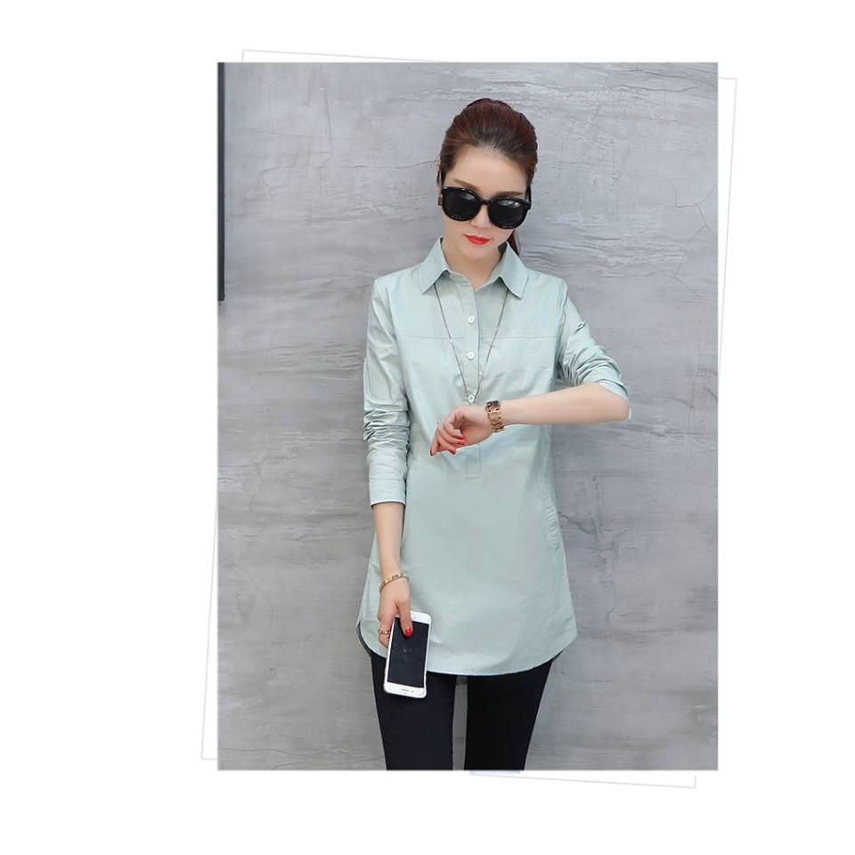 SƠ MI DÁNG SUÔNG DÀI CHỮ A NL31 cao cấp sale