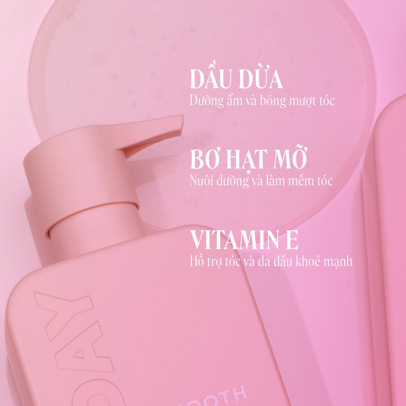 [COBRAND] Combo Dầu Gội Và Dầu Xả Dành Cho Tóc Uốn Tóc Xoăn Tóc Dợn Sóng Khó Vào Nếp Monday Smooth 50ml