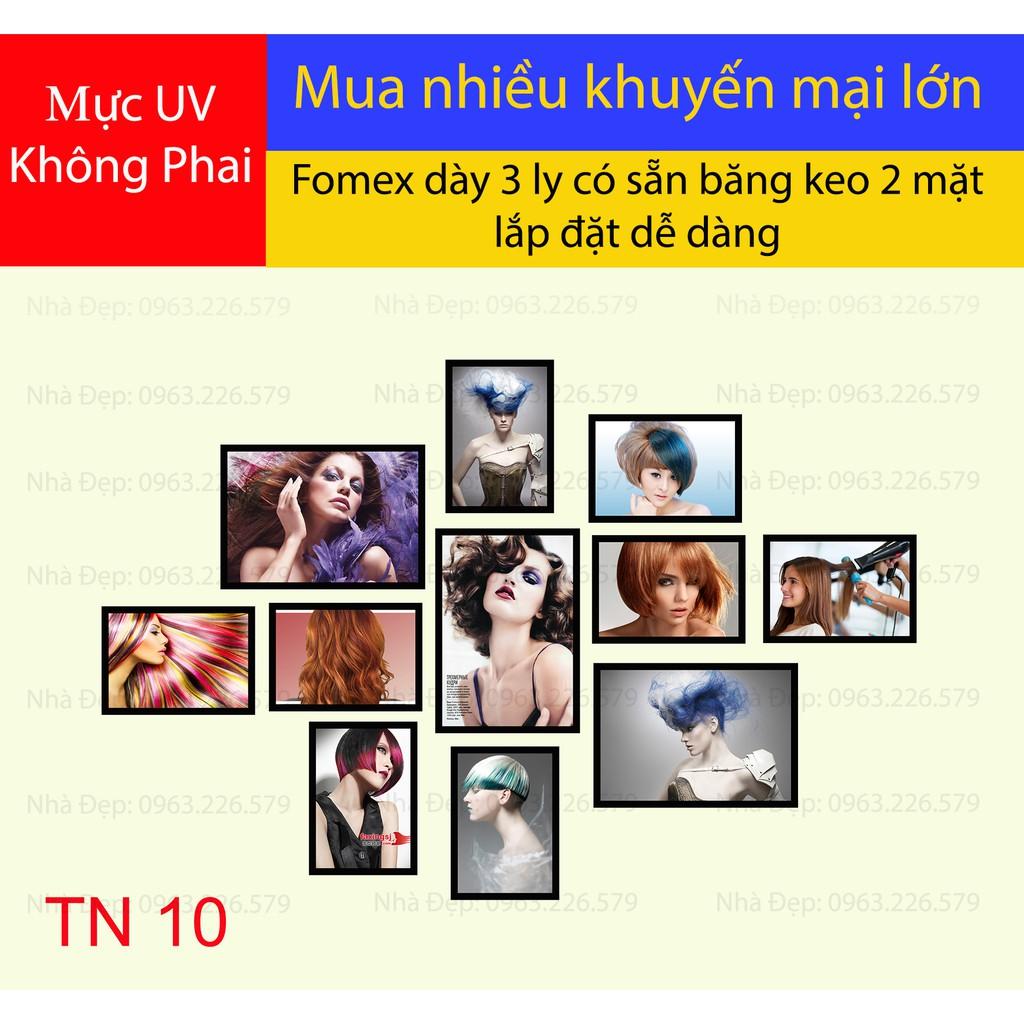 Bộ tranh FOMEX dán tường 11 tấm tiệm cắt tóc nữ. Mã TN10