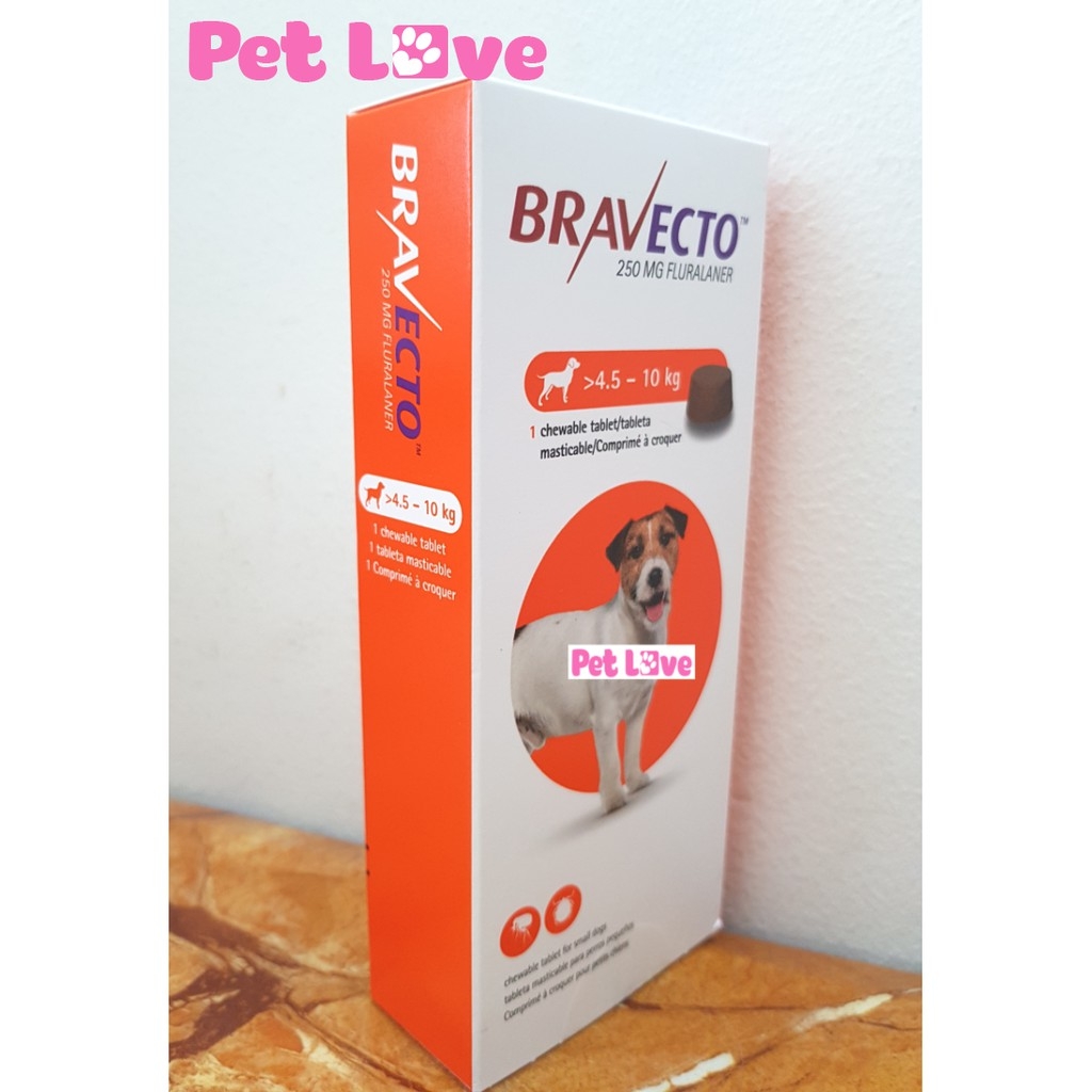 Bravecto diệt ghẻ, ve rận, bọ chét (chó 4,5 - 10kg)