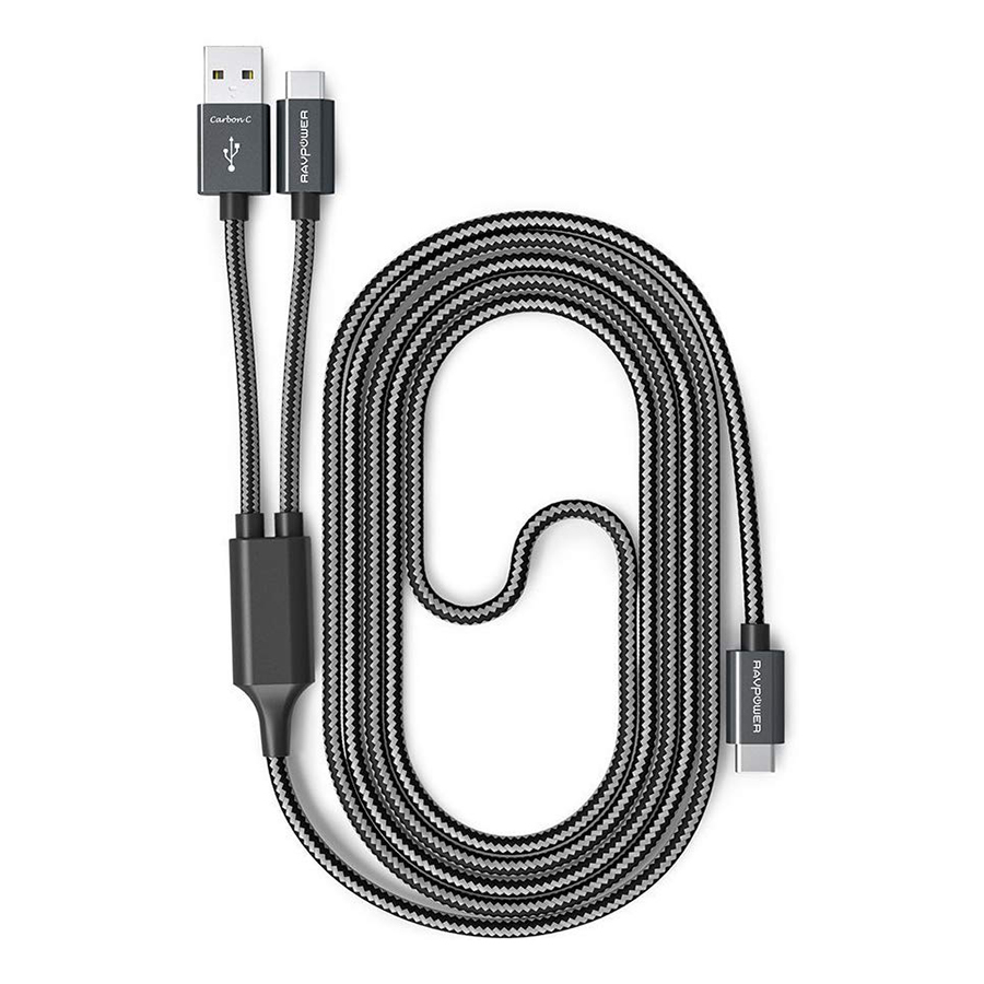 Dây Cáp 2 Trong 1 USB-C to USB-A/USB-C RAVPower RP-TPC006 (1m) - Hàng Chính Hãng