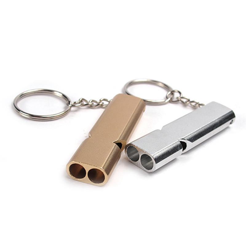 Nhôm còi ngoài trời cao Decibel Keychain Còi đi bộ đường dài Survival Camping Survival Multifernt Team Tool Công cụ thể thao Color: Gold