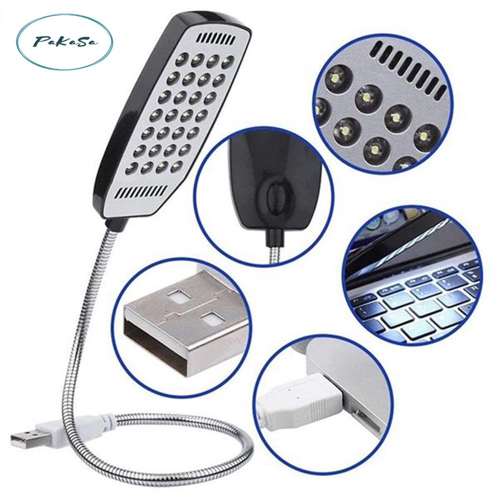 Đèn Led 28 Bóng Thân Kim Loại Có Thể Uốn Cong Cổng Kết Nối Usb Thương Hiệu PaKaSa - Hàng Chính Hãng