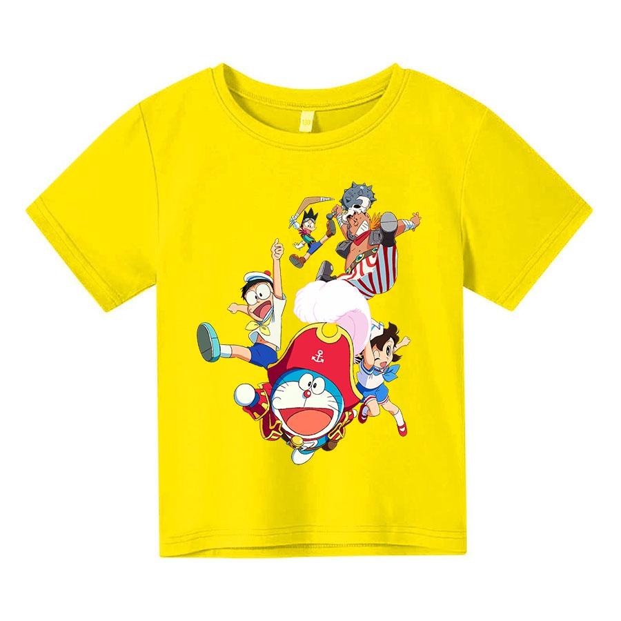 Áo thun trẻ em doraemon cướp biển 4 màu Có size người lớn, King Cotton