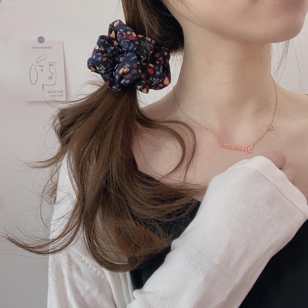 Scrunchies Vải Cotton Hoa Nhí Nhiều Màu Sắc