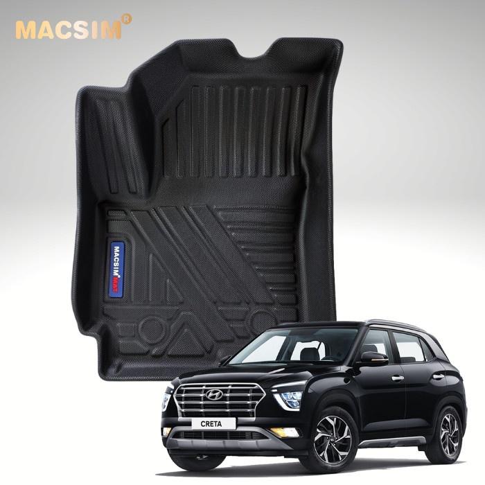 Thảm lót sàn xe ô tô Hyundai Creta qd 2020 Nhãn hiệu Macsim chất liệu nhựa TPV cao cấp màu đen