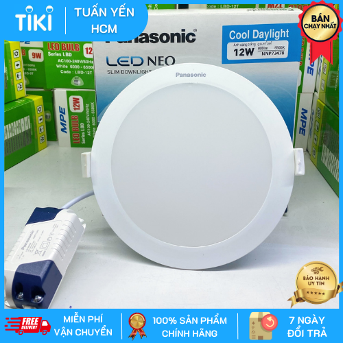 Đèn LED âm trần Downlight Panasonic Neo Slim Loại đơn sắc Công suất (6W,9W,12W) siêu mỏng nguồn rời, ánh sáng Trắng 6500K, Trung tính 4000K, Ấm 3000K