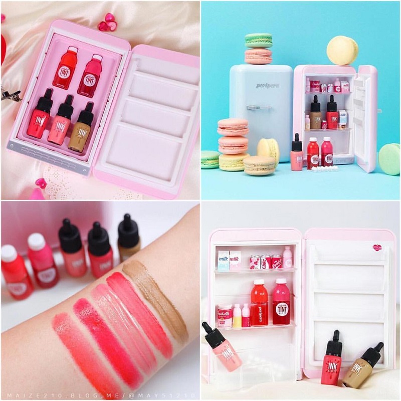 Set Son Tủ Lạnh Cực Cute Peripera peri's Mini Mini Fridge Daldal Factory #1 Daldal Pink