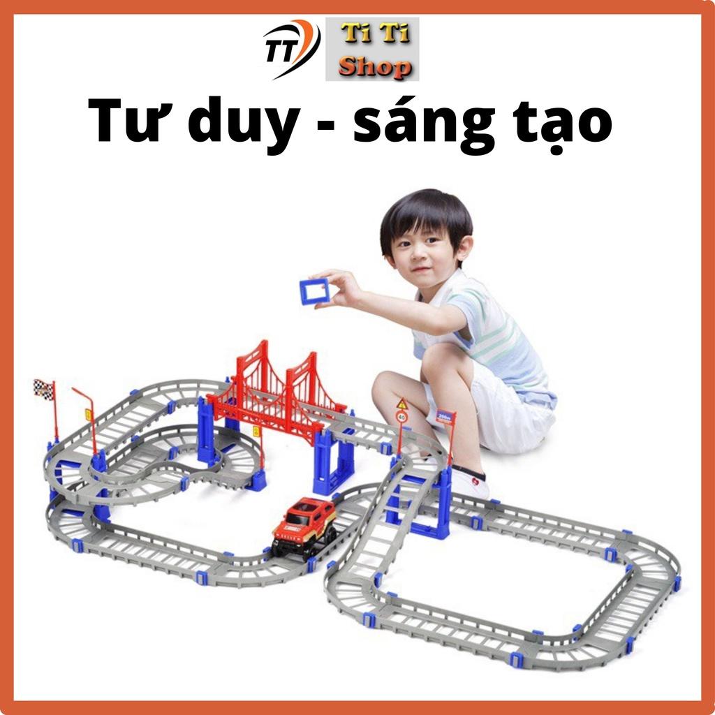 Đồ chơi xe lửa đường ray, lắp ráp, lắp ghép, Nhưa ABS Phát triển trí tuệ, tư duy không gian cho Bé