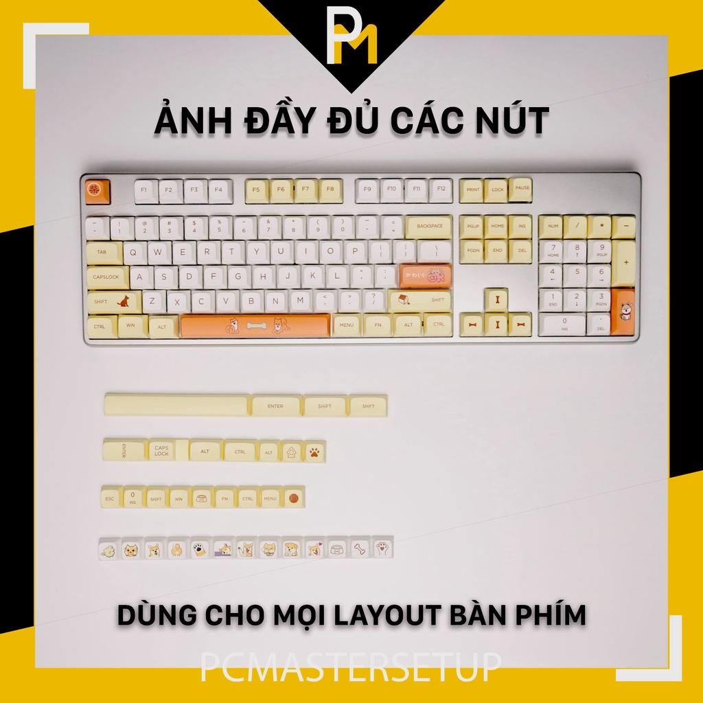 Keycap xda pbt Shiba Inu chiều cao 9.5mm dày 1.5mm xịn FullBox 139 nút của PCmaster dùng cho bàn phím cơ