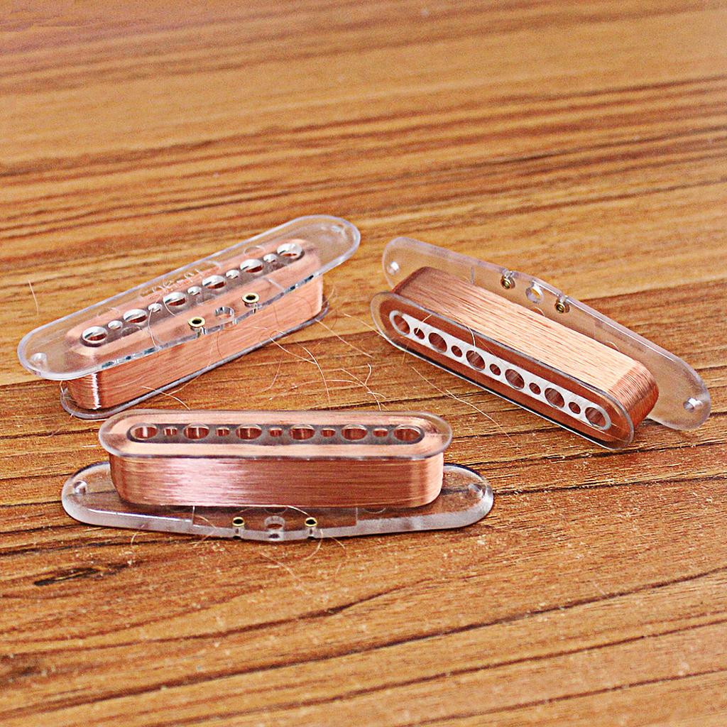 Sunnimix 3 Miếng Nhựa Dẻo Cầu Đơn Cuộn Dây Thu Bobbins 52 Mm Vít Bên Cho 6 Dây Đàn Guitar Điện Phần