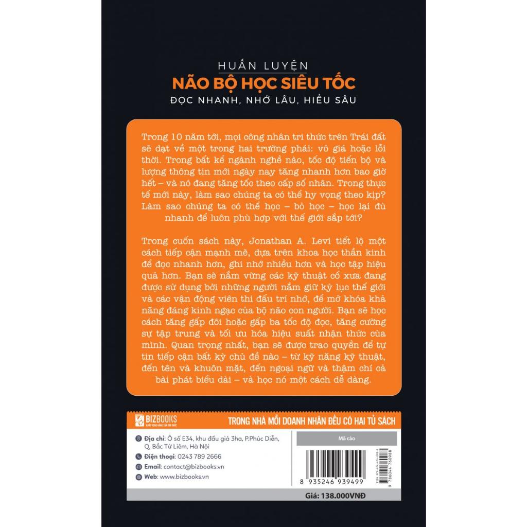 Sách - Huấn Luyện Não Bộ Học Siêu Tốc : Đọc Nhanh, Nhớ Lâu, Hiểu Sâu