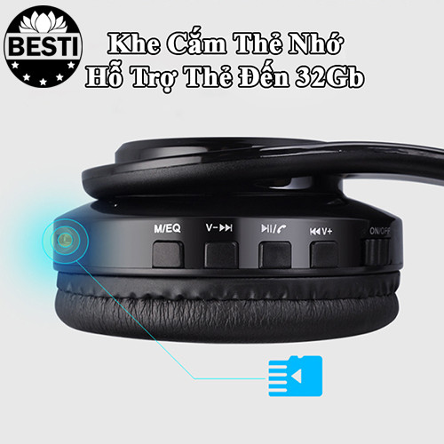 Tai Nghe Chụp Tai Bluetooth Chống Ồn GS-H3 Cao Cấp, Headphone Bluetooth Chụp Tai Có Mic Đàm Thoại Tiện Lợi, Tai Nghe Bluetooth Không Dây Pin Cực Khỏe Bluetooth 5.0 Cao Cấp - Hàng Chính Hãng