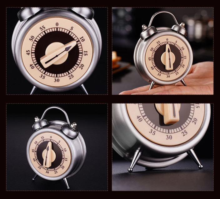 Đồng hồ hẹn giờ nhà bếp inox - 8.5x10.5cm, 146g