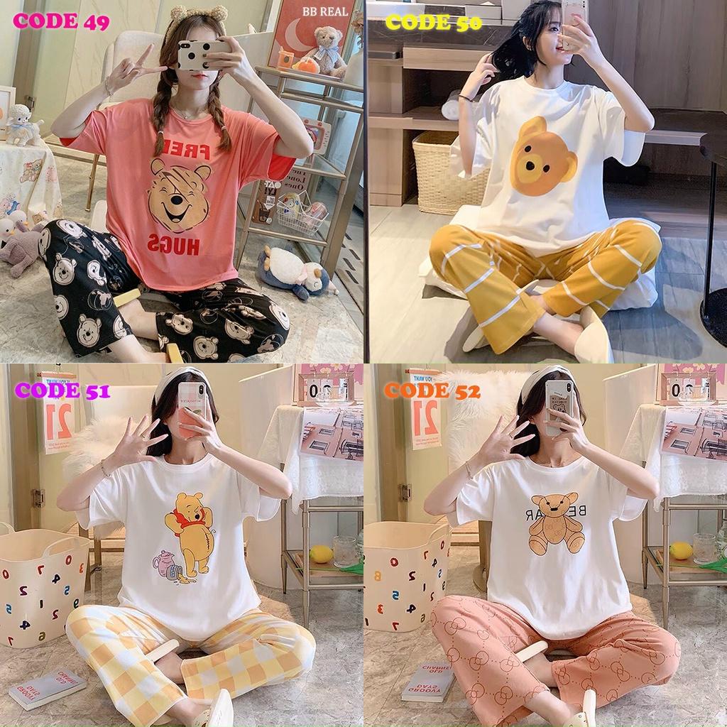 Đồ Bộ Mặc ở Nhà Bộ Đồ Ngủ Nữ Quần Dài Pijama Thun Lạnh Đẹp Freesize Từ 45-55Kg