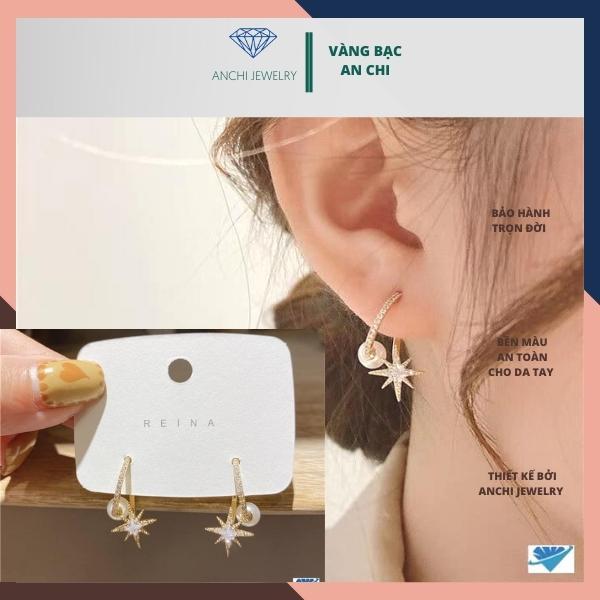 Bông tai bạc cao cấp, mẫu mới sang chảnh,trẻ trung,Hàn quốc,anchi jewelry
