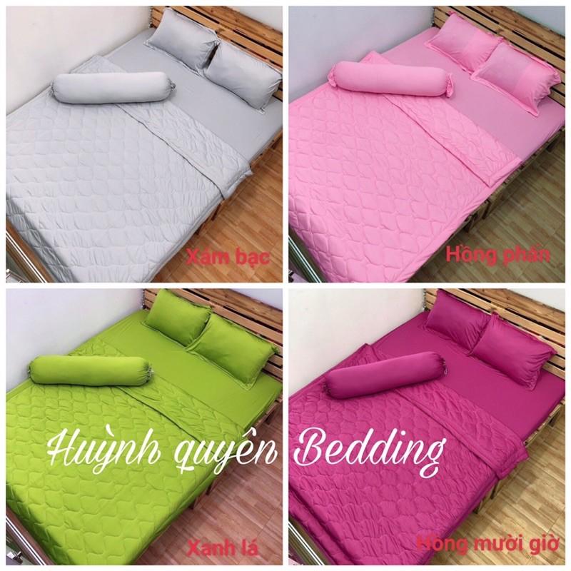 Bộ drap ga thun trơn HQ 4 món mịn, mát, màu sắc đa dạng