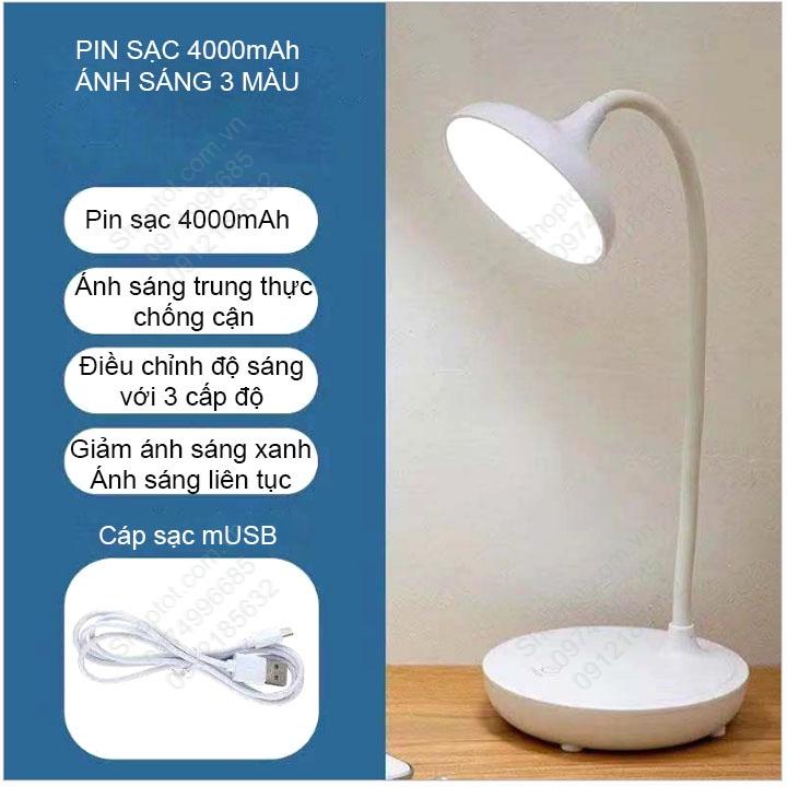 ĐÈN LED HỌC ĐỂ BÀN CHỐNG CẬN 7023, TÍCH ĐIỆN, ÁNH SÁNG 3 MÀU, CÓ ĐIỀU CHỈNH ĐỘ SÁNG VÔ CẤP