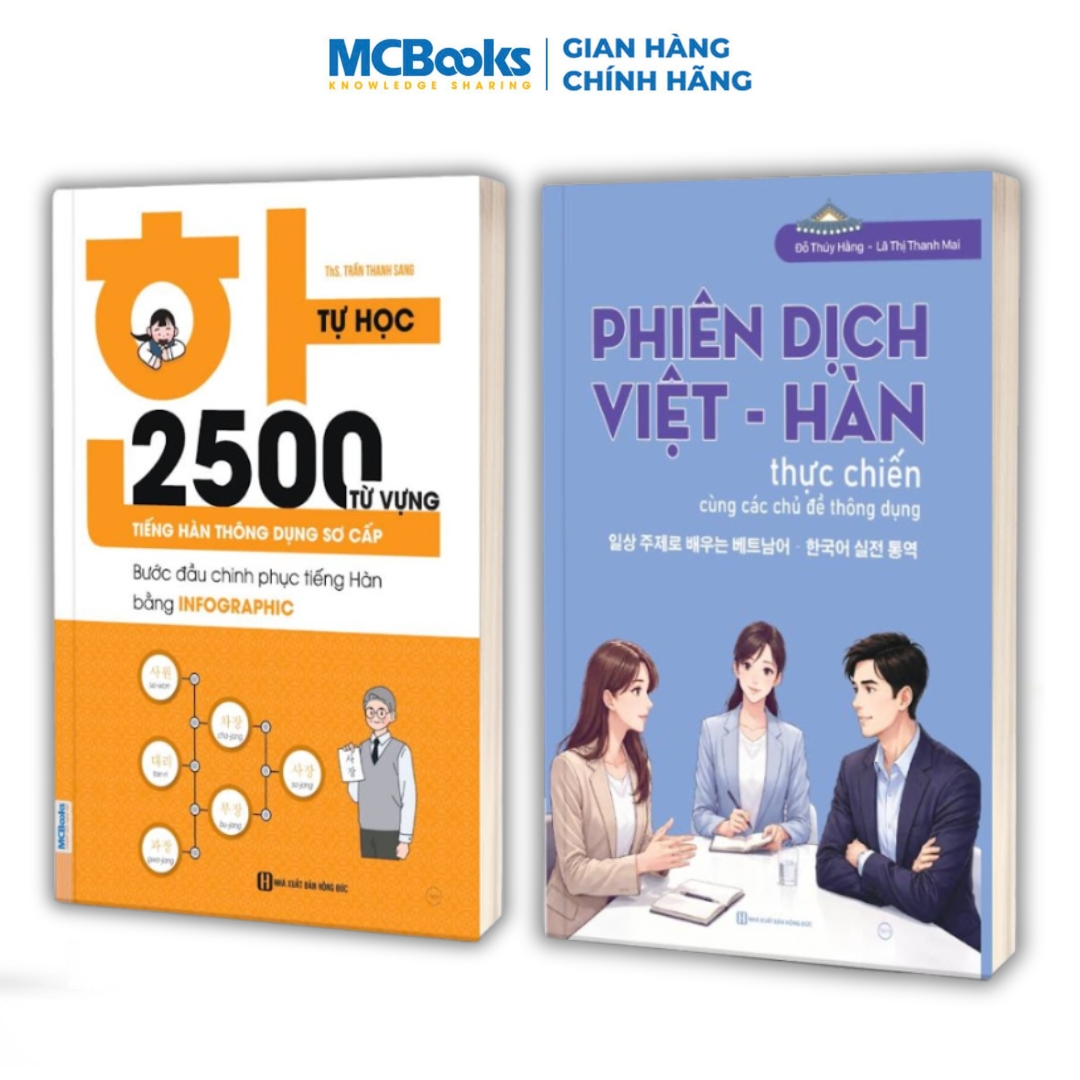Sách - Combo tự học 2500 tiếng Hàn và phiên dịch Việt - Hàn với các chủ đề thông dụng
