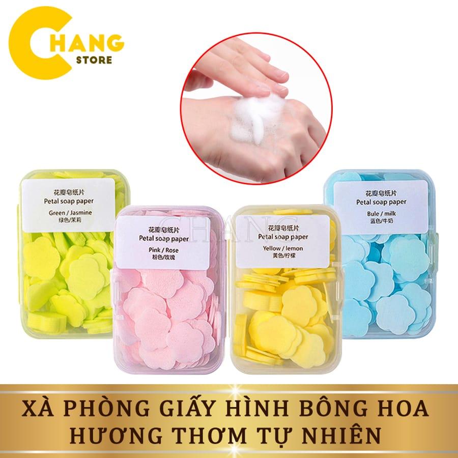 Xà Bông Rửa Tay Hình Bông Hoa, Xà Phòng Giấy Bỏ Túi Đi Du Lịch Đi Ra Ngoài Tiện Lợi