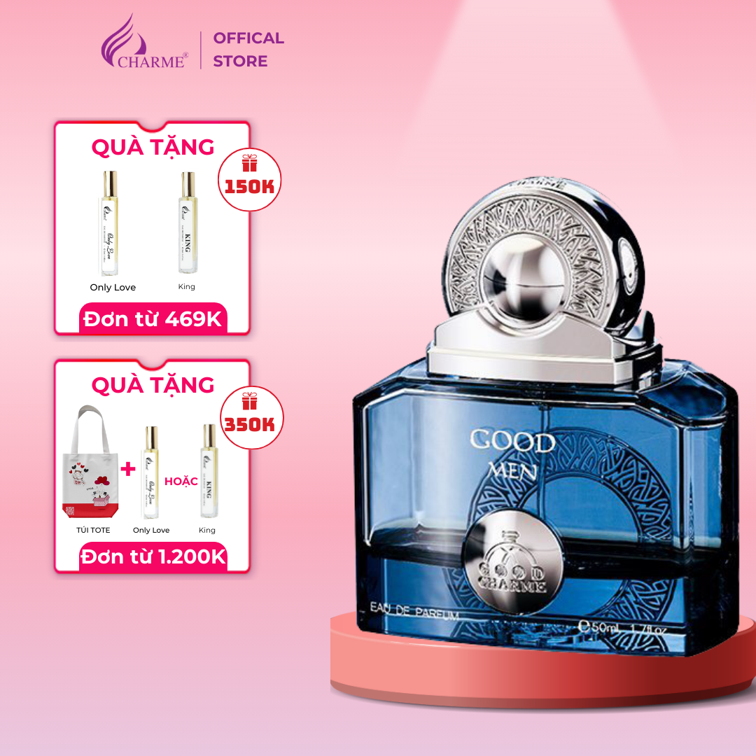 Nước hoa nam cao cấp, Charme Goodmen Xanh, hương biển cả, tinh xảo và lãng mạn, lưu hương lâu, 50ml