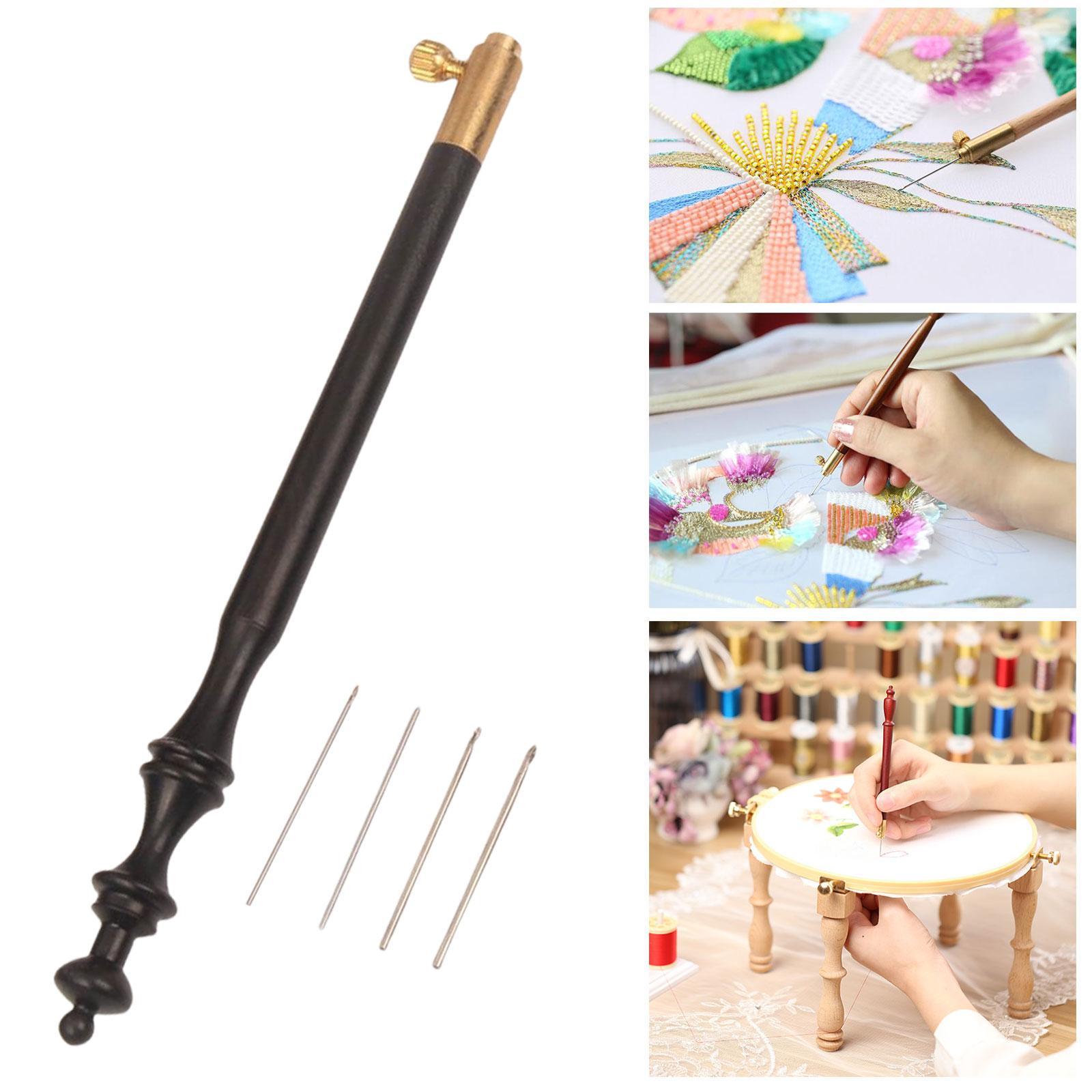 Crochet Hook W/ 4 s Embroidery Beading Crochet 0.6/0.8/1/1.2mm DIY