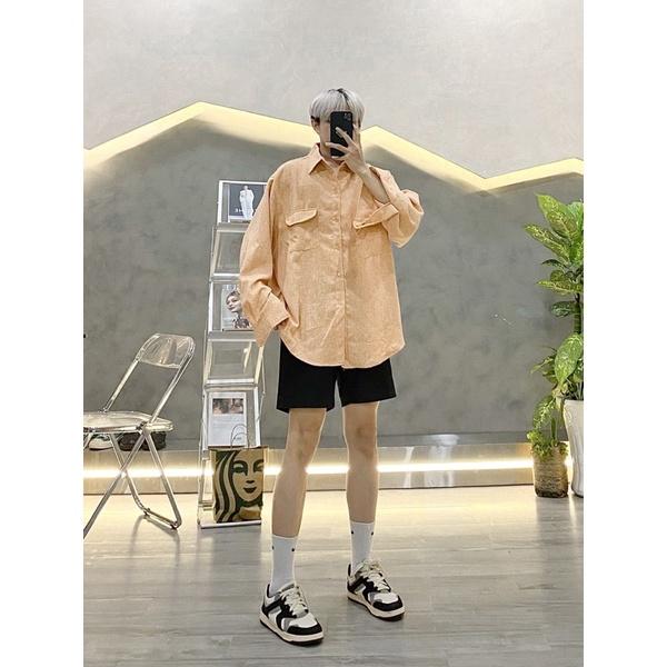 Sơmi nam - sơ mi tay dài basic có túi vải siêu đẹp