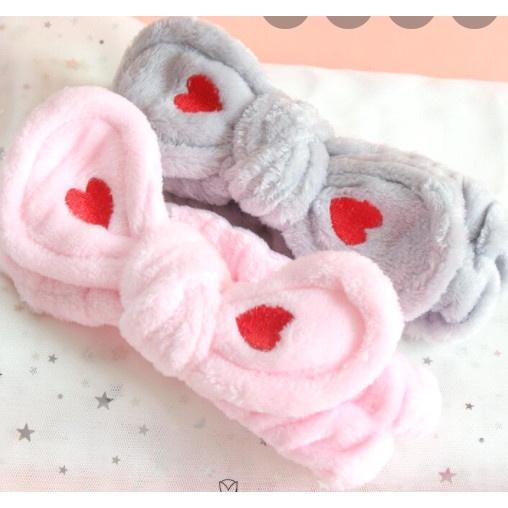 Băng đô nhung tim siêu mịn, co giãn tốt