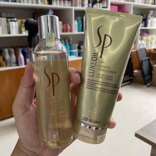 BỘ DẦU GỘI XẢ WELLA SP LUXEOIL KERATIN PROTECT SIÊU MỀM MƯỢT PHỤC HỒI TÓC ĐỨC 200ML*2
